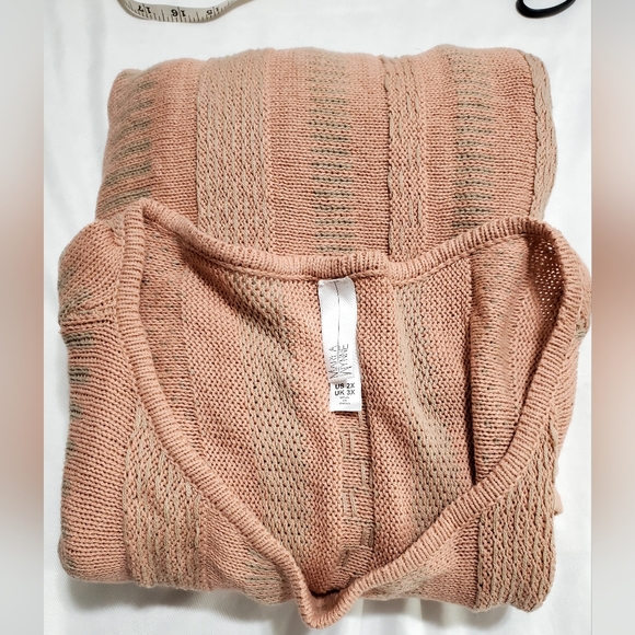 Marla Wynne Women's Dolman Sleeve Scoop-Neck Poncho Sweater sz 2X Dusty Pink - Picture 2 of 5